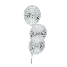 Load image into Gallery viewer, 12 inch silver confetti filled balloon

