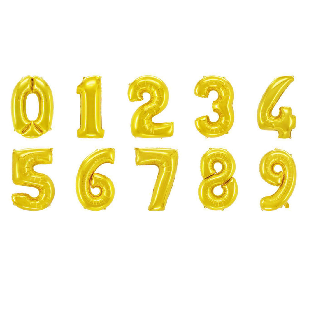 16 inch gold number balloons