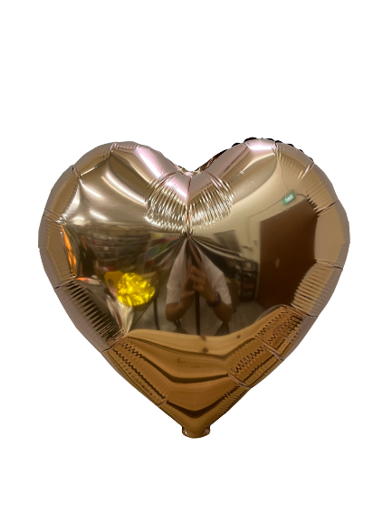 18 INCH CHAMPAGNE GOLD HEART FOIL