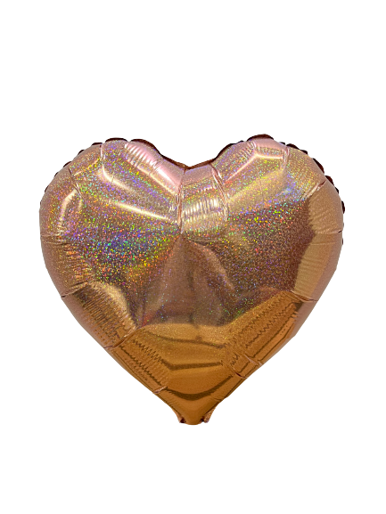 18 INCH DAZZELOON HEART - CHAMPAGNE GOLD