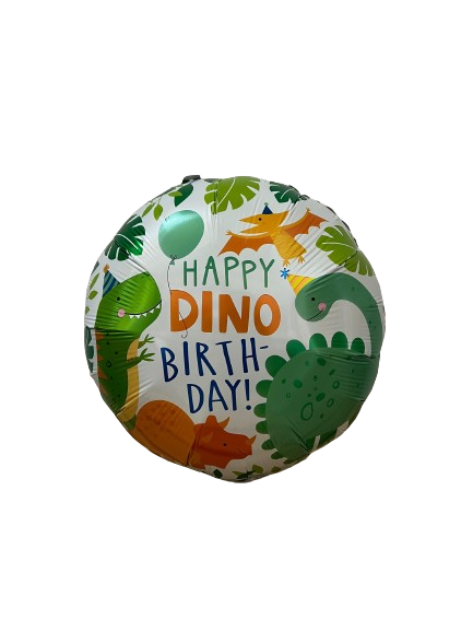 18 INCH HAPPY DINO BIRTHDAY ROUND FOIL