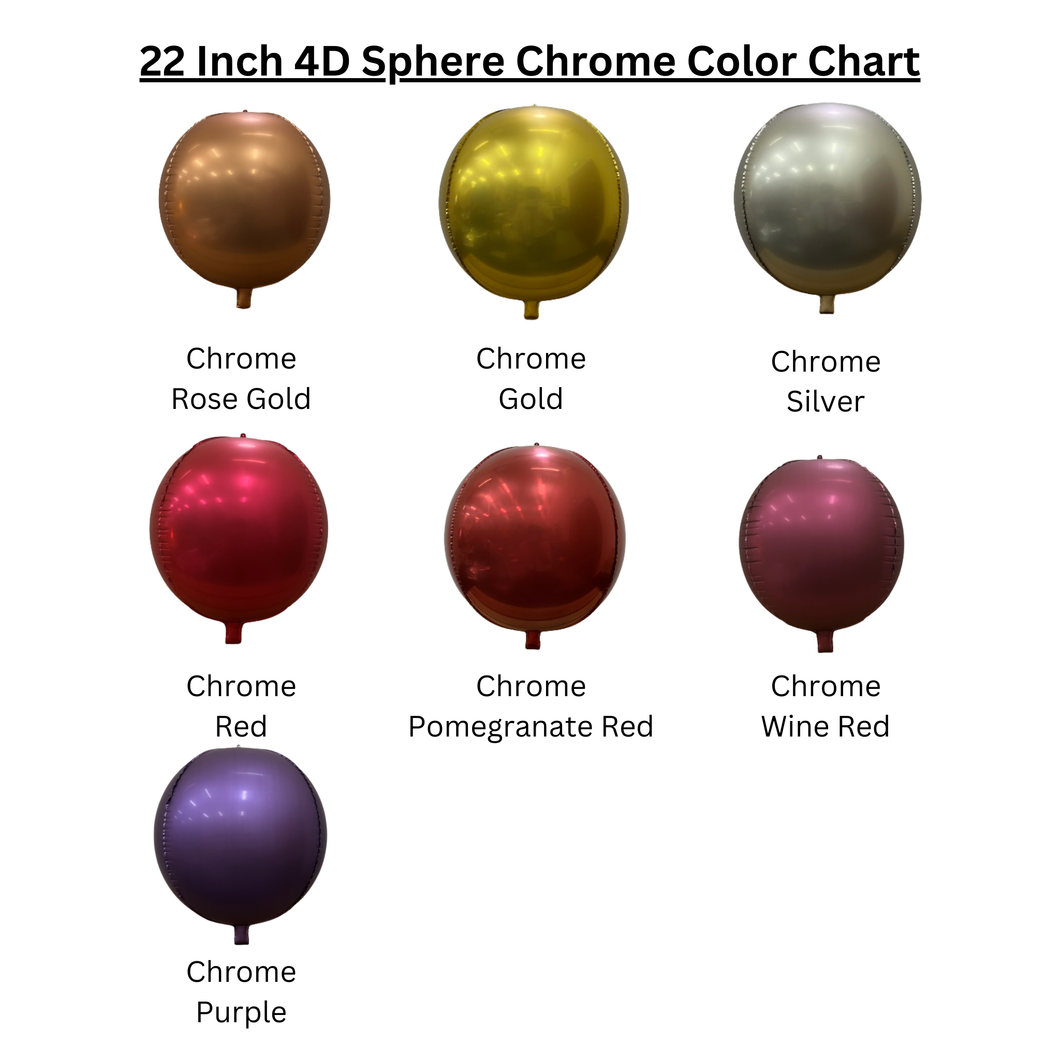 22 INCH 4D SPHERE CHROME COLOR