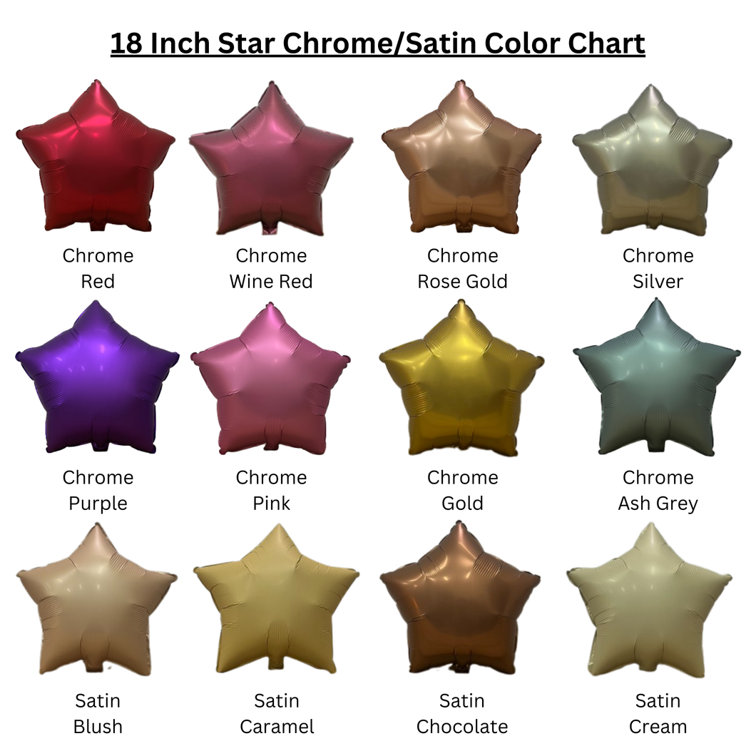 18 INCH STAR CHROME/SATIN FOIL