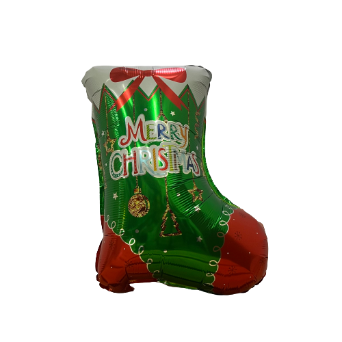 27 INCH GREEN CHRISTMAS SOCK FOIL