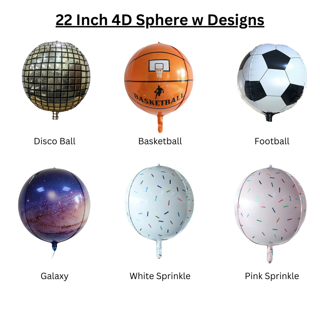 22 INCH 4D SPHERE W DESIGNS