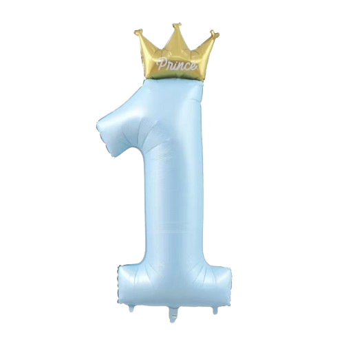 40 INCH BLUE NUMBER 1 w CROWN