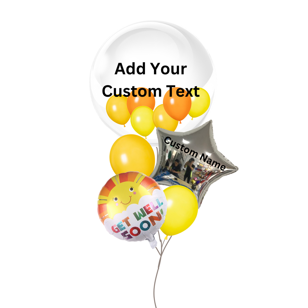 CUSTOMIZED GET WELL SOON BUBBLE BALLOON BOUQUET
