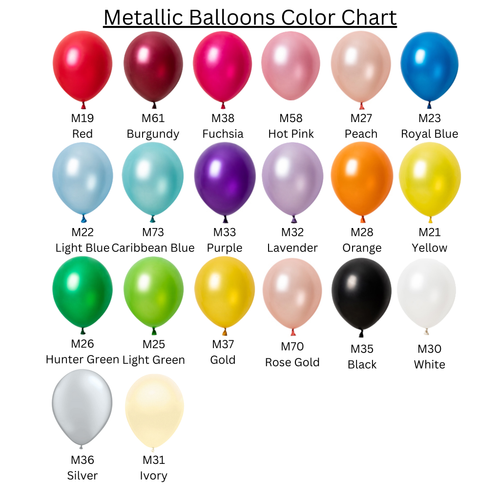 12 INCH METALLIC COLOR AIR-FILLED BALLOON