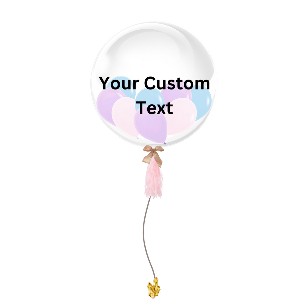 24 INCH CUSTOMIZABLE BUBBLE BALLOON - PASTEL UNICORN THEME