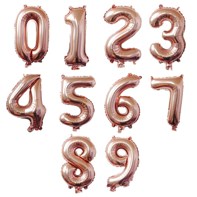 16 INCH NUMBER BALLOONS - ROSE GOLD