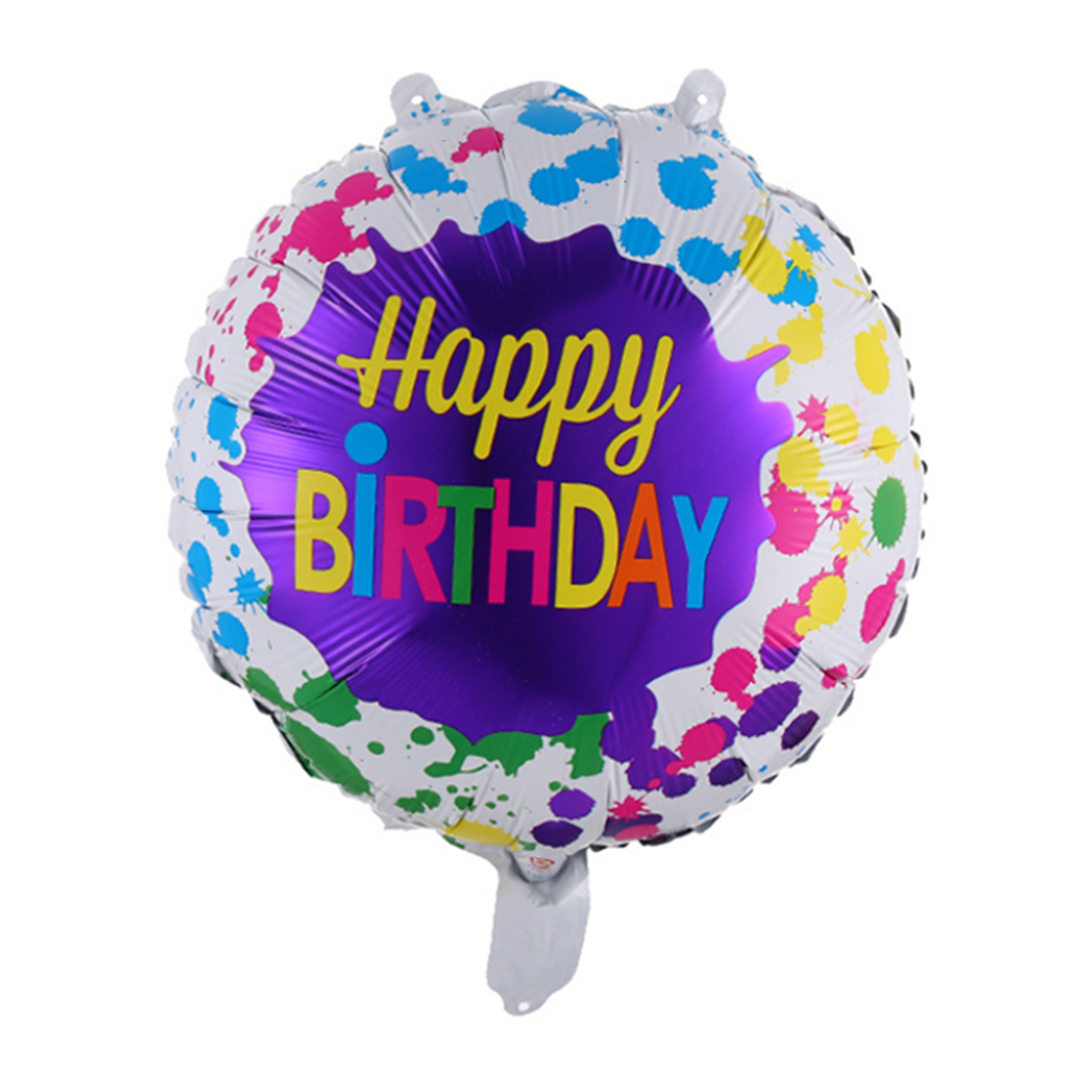 18 inch foil 'happy birthday' splash art balloon