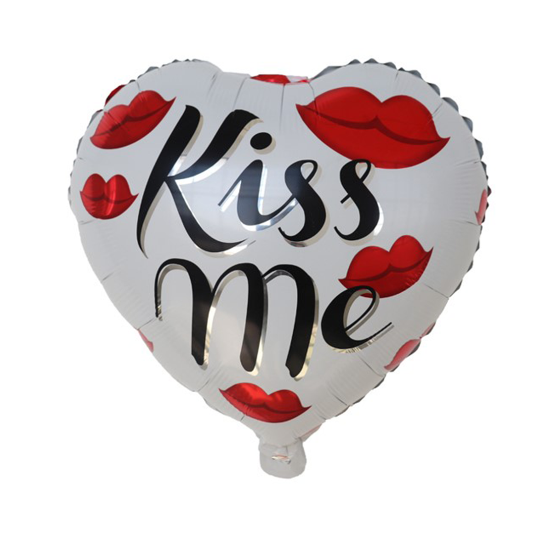 18 inch heart 'kiss miss' balloon