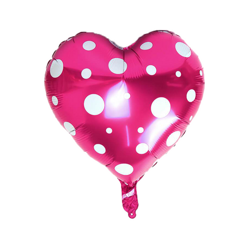 18 inch magenta heart polkadot