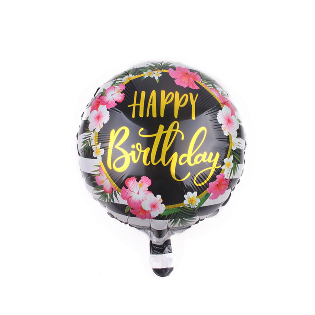 18 inch foil 'happy birthday flowers' balloon