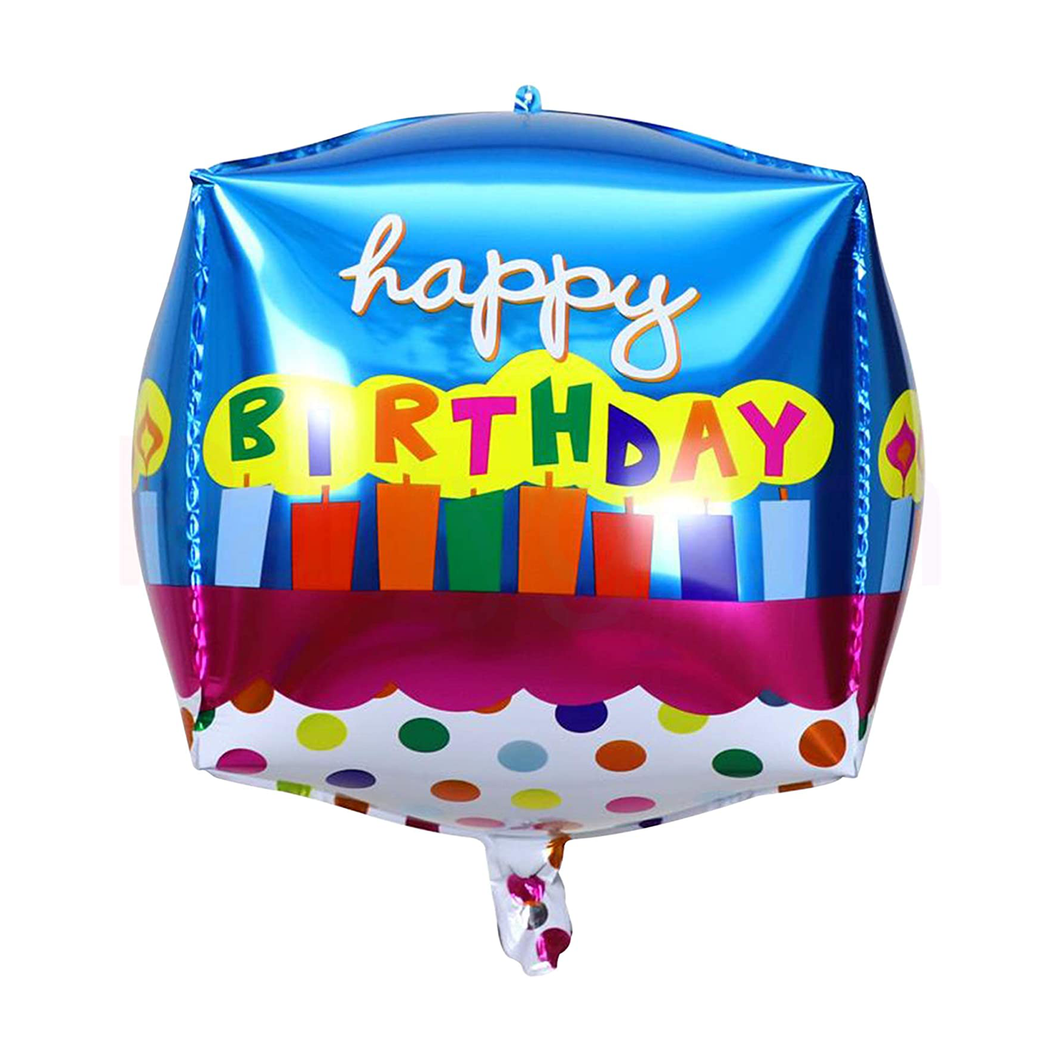 cube 'happy birthday' candles foil 4d balloon size 22 inch