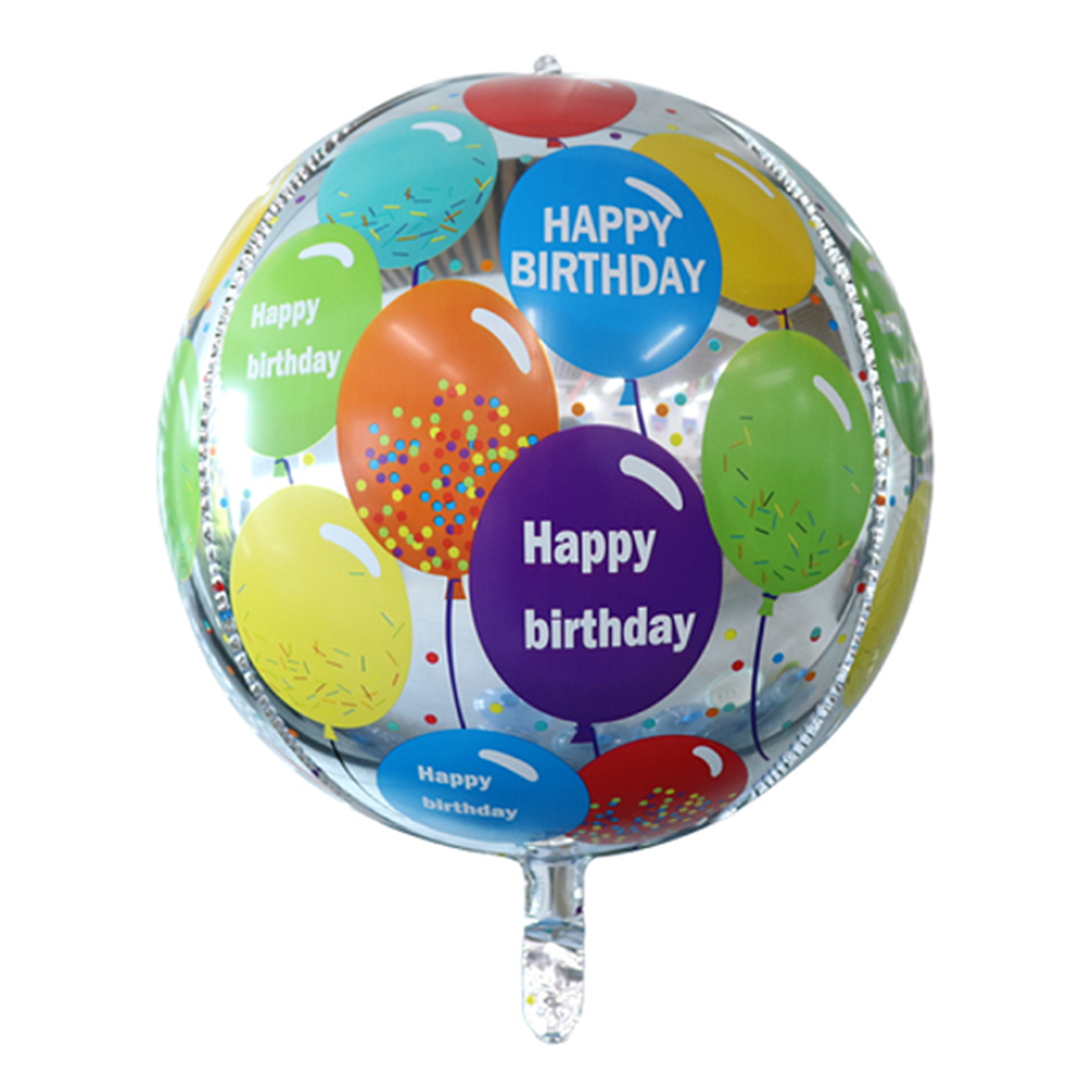 sphere 'happy birthday' foil 4d balloon size 22 inch