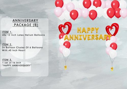 anniversary package with 3 item of balloons