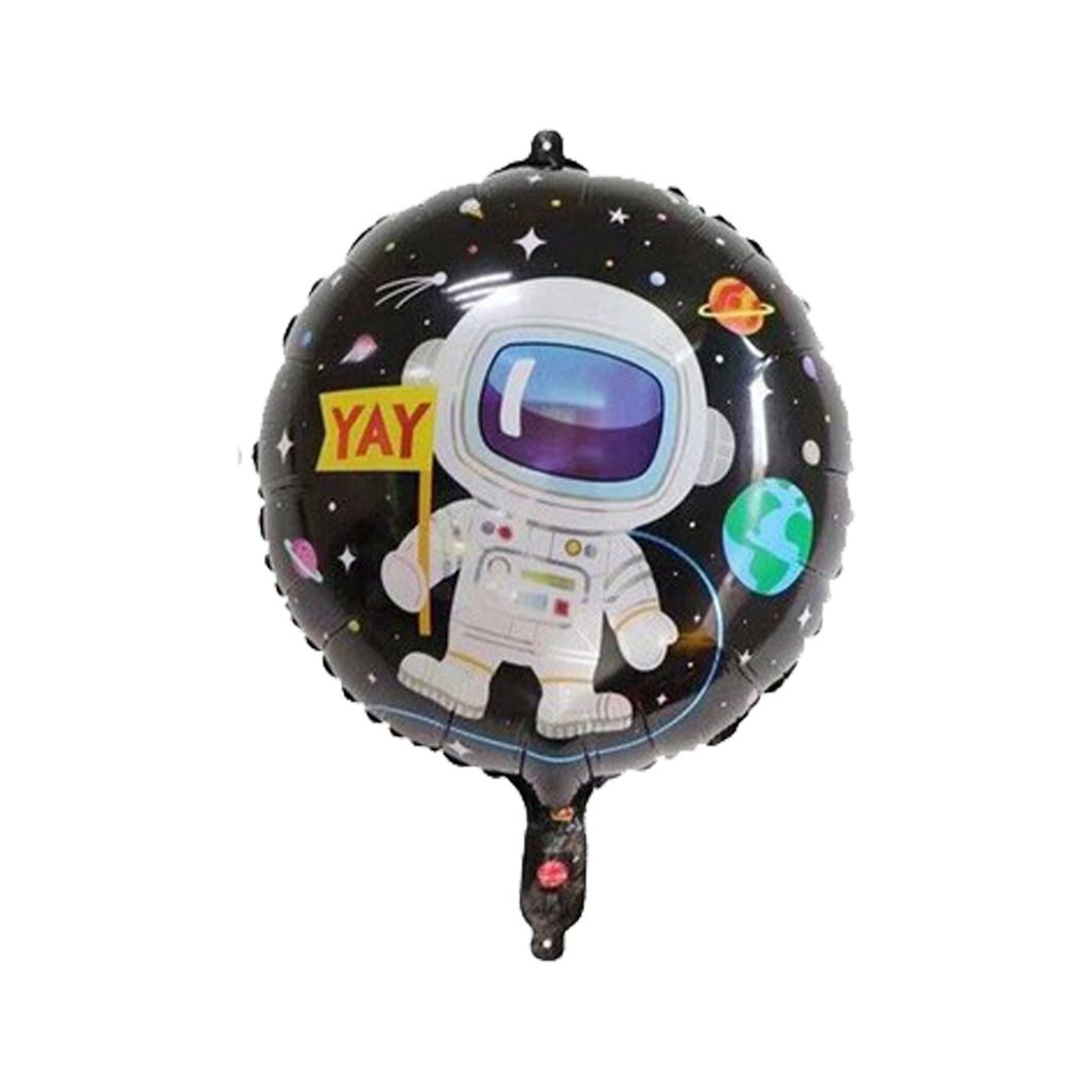 18 inch foil 'happy birthday' astronaut balloon front