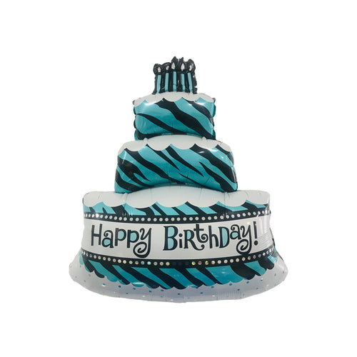 turquoise 3 tier birthday cake size 40 inch