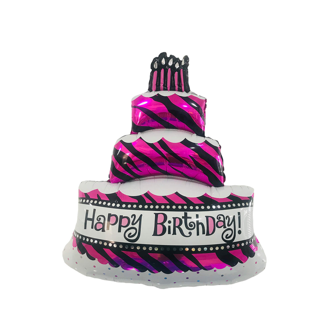 magenta 3 tier birthday cake size 40 inch
