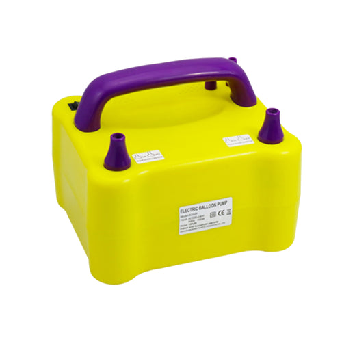 dual nozzle electric air pump balloon yellow and purple color