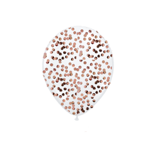 Load image into Gallery viewer, 12 INCH CONFETTI FILLED HELIUM BALLOON - ROSE GOLD CONFETTI
