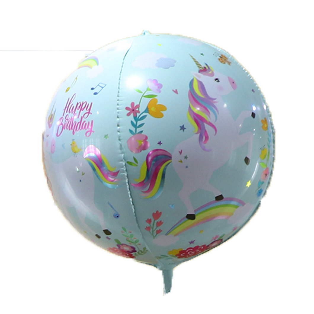 blue unicorn birthday ball 4d balloon size 22 inch