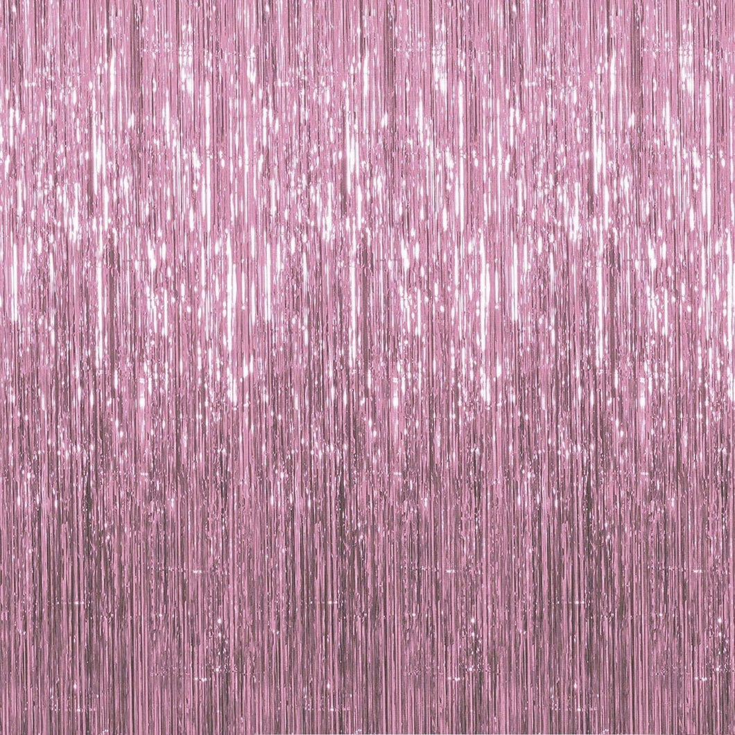 baby pink tinsel curtain 1m width  x 2m height