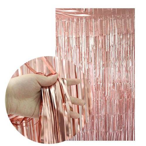 rose gold tinsel curtain size 1m width x 2m height