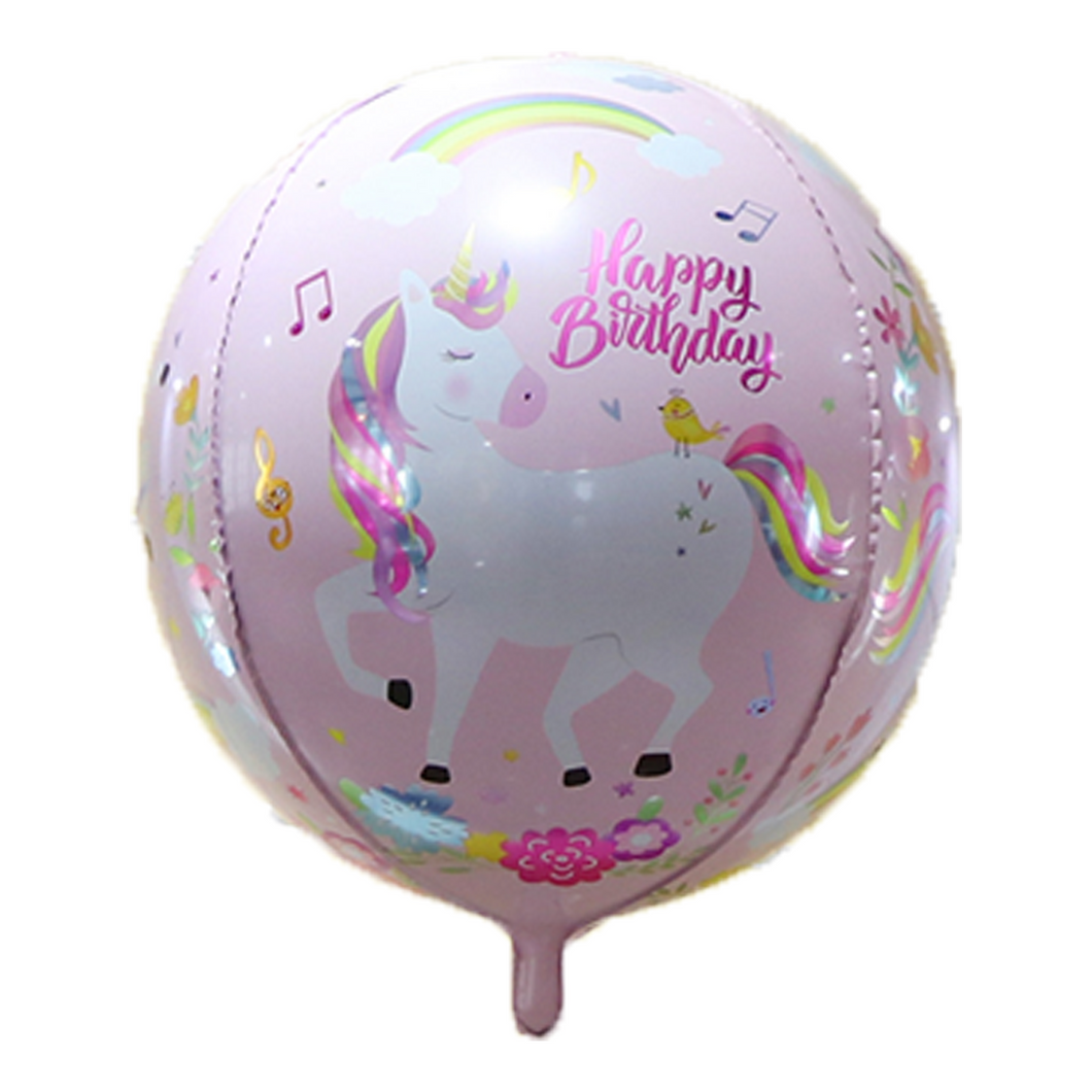 pink unicorn birthday ball 4d balloon size 22 inch